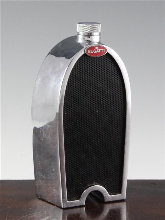 A Ruddspeed Bugatti radiator decanter, 8in.